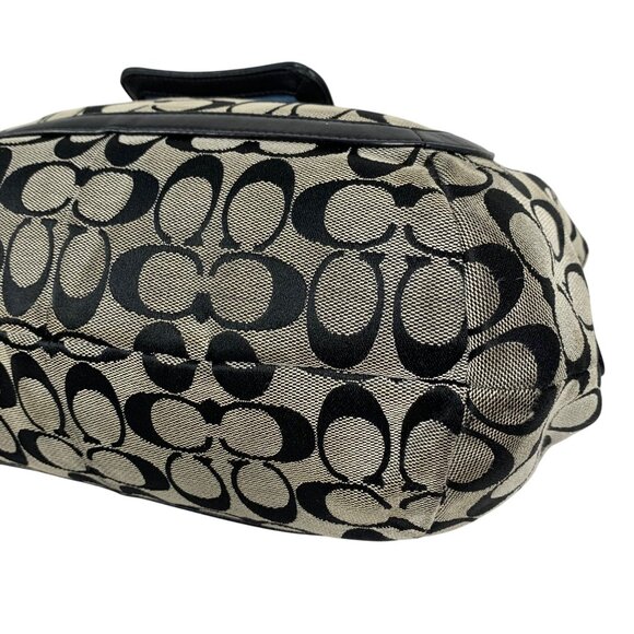 COACH F14934 Cricket Signature Satchel Shoulder Bag Black/Off-White + Hang Tag - Picture 7 of 15